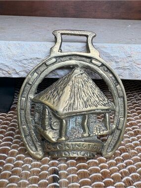 Brass Horse Medallion Vintage English Cockington Old Forge Show Parade Bridle